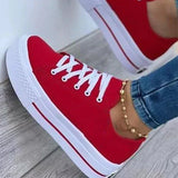 Niulatu Women's Flat Shoes Lace-up Platform Ladies Canvas Shoes 2025 Spring Summer Causal Female Vulcanized Shoes Woman Flats New DJSE