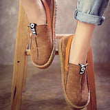 Niulatu stitching shoe covers, faux leather loafers, flat-bottomed casual spring round-toed single shoes, tendon bottom DJSE