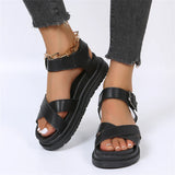 Niulatu Design Open Toe Platform Chunky Heel Punk Leisure women's Sandals Casual Buckle Black White Trendy Shoes Woman DJSE