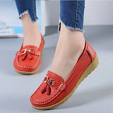 Niulatu Women Flats Ballet Shoes Cut Out Leather Breathable Moccasins Women Boat Shoes Ballerina Ladies Casual Shoes DJSE
