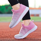 Niulatu Women Casual Shoes Fashion Breathable Walking Mesh Flat Shoes Sneakers Women 2025 Gym Vulcanized Shoes White Female Footwear DJSE