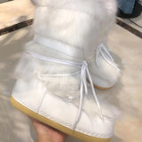 Niulatu Women Boot 2025 Winter European American Fashion Space Boot Wool Moon Footwear Snow Boot Plush Thermal Women Shoes DJSE