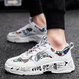 Niulatu Lovers Fashion Graffiti Sneakers Men Shoes Colorful Print Men Casual Sneakers Breathable Trainers Man zapatillas hombre DJSE