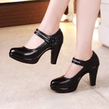 Niulatu 43 Block Heel Platform Shoes Women Pumps 2025 Spring High Heels Shoes Ladies Mary Jane SHoe Plus SIze Office Work Shoes DJSE