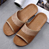 Niulatu Breathable Straw Mat Slipper Women Indoor Shoes Anti-slip Open Toe Lovers Home Floor Slides Female Linen Slippers DX423 DJSE