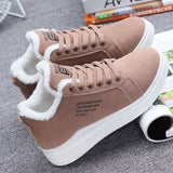 Niulatu Warm Women Vulcanized Shoes Fur Plush Casual Shoes Lace Up Fashion Platform Sneakers Women Snow Boots Zapatillas Mujer DJSE