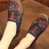 Niulatu Women Flats Shoes Autumn Retro Female Sneakers Old Beijing Cloth Shoes Mujer Slip-On Breathable Lazy Mom Shoes Zapatillas Mujer DJSE