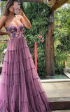 Niulatu A Line Prom Dresses,Lace Long Prom Dresses Formal Beads Evening Dresses HZ0113