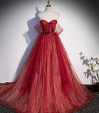 Niulatu tulle sequins long prom dress A line evening gown HZ1007