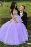 Niulatu V-Neck Sweep Train Beaded Prom Dress HZ0113