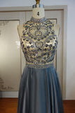 Niulatu Length A-line Halter Crystal Beading Chiffon Prom HZ1007
