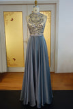 Niulatu Length A-line Halter Crystal Beading Chiffon Prom HZ1007