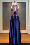 Niulatu Length A-line Sleeveless Crew Appliqued Prom HZ1007