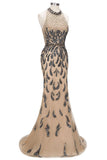 Niulatu Length Mermaid Halter Sequined Patterns Prom HZ1007