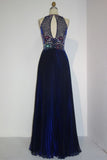 Niulatu Length Sequined A-line Crew Sleeveless Crystal Beading Prom HZ1007