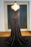 Niulatu Length Sheath Spaghetti Sweetheart Sequined Patterns Prom HZ1007