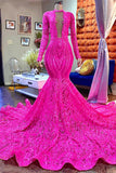 Niulatu Long Mermaid Deep V-neck Sequined Prom Dress with HZ1007
