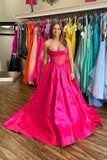 Beaded Sweetheart Royal Blue Satin Formal HZ0308