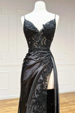 Niulatu Black Long Appliques Prom HZ1007