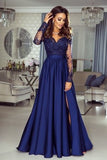 Niulatu Sleeve Appliques Prom Dress, A Line Prom Dresses, Split Slit Evening Dress HZ0113