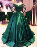 Niulatu Green Long Sleeve Quinceanera Dresses Ball Gown Plus Size 15 Junior Prom Dress HZ0113
