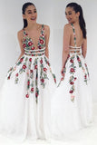 Niulatu Sexy Floral Embroidered Long Prom Dresses HZ0113