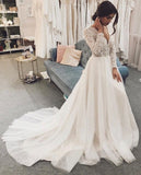 Niulatu white long sleeves women dresses v-neck applique full length fashion dresses party dresses tulle lace wedding HZ0113