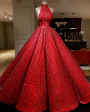 Niulatu gown red prom dresse sequins shinning long evening dresses gowns HZ0113