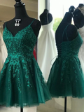 Niulatu lace emerald green homecoming dress HZ0113