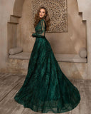Niulatu Long A-Line Bateau Appliques Lace Prom Dress with HZ1007