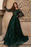 Niulatu Long A-Line Bateau Appliques Lace Prom Dress with HZ1007
