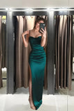 Niulatu Mermaid Green Satin Long Prom Dresses Long Party Dress SD2269