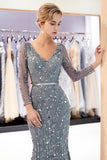 Niulatu Long Mermaid V-neck Tulle Evening Dresses with HZ1007