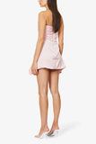 Niulatu Sheath Strapless Pink Short Tight Homecoming Dresses With Ruffles HZ1110