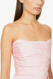 Niulatu Sheath Strapless Pink Short Tight Homecoming Dresses With Ruffles HZ1110