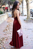 Niulatu A-line V-neck Velvet Backless Formal Prom HZ1007