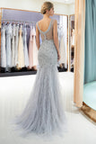 Niulatu Mermaid Jewel Crystal Sqeuined Tulle Evening HZ1007