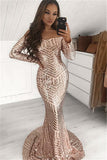Niulatu Mermaid Off-the-shoulder Sequined Prom Dress with HZ1007