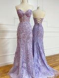 Niulatu Mermaid Sweetheart Tulle Prom Dress Lace Formal Evening HZ1007