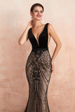 Niulatu Mermaid V-neck Beading Sequins Evening HZ1007