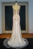 Niulatu Spaghetti Mermaid Sweetheart Champagne Sequined Prom HZ1007