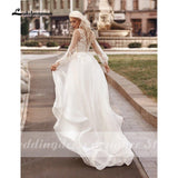 Niulatu Princess A-Line Wedding Dresses V Neck Longue Long Lantern Sleeve Robe De Soiree Simple Beach Wedding Gown Vestidos De HZ1007