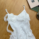 Sexy High Low Spaghetti Straps Floral Summer Dress Holiday Party Outfits For Women HZ1214