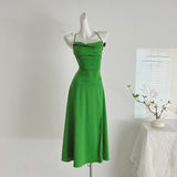 Sexy Mermaid Spaghetti Straps Satin Summer Dress Holiday Party Outfits For Women HZ1214