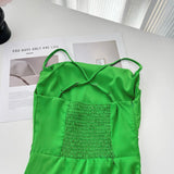 Sexy Mermaid Spaghetti Straps Satin Summer Dress Holiday Party Outfits For Women HZ1214