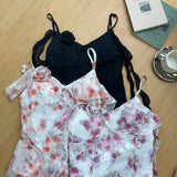 Sexy High Low Spaghetti Straps Floral Summer Dress Holiday Party Outfits For Women HZ1214