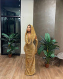 Niulatu Mermaid Sequins Evening Dresses Sparkly Prom Dress HZ1007