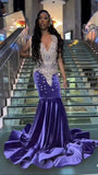 Niulatu and silver prom dress for black girl sexy evening dress HZ1007