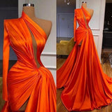 Niulatu Shoulder Prom Dress Pleats Evening Dress HZ1007