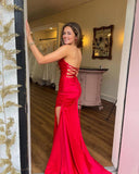 Ruched Teal Blue Satin Mermaid Prom HZ0308